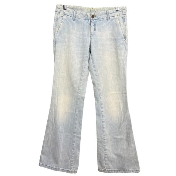 VTG Y2K Diesel Low Rise Flare Jeans Selvedge Hem Only The Brave Italian SZ 27 - Picture 2 of 12